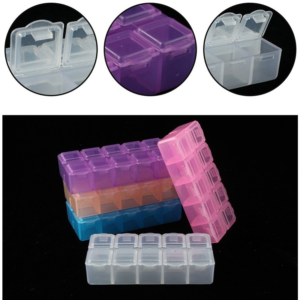 Storage Box Plastic Storage Box 10 Grids Household Storage Organizer Storage Box