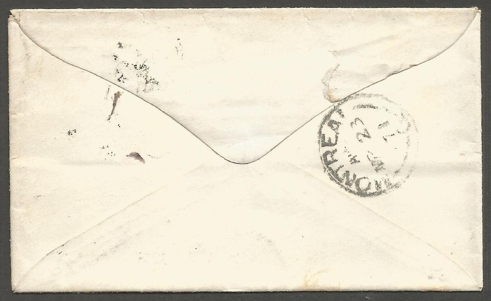 1871 Small Queen Tiny Cover 3c Split Ring Knowlton Quebec to Split Ring Montreal