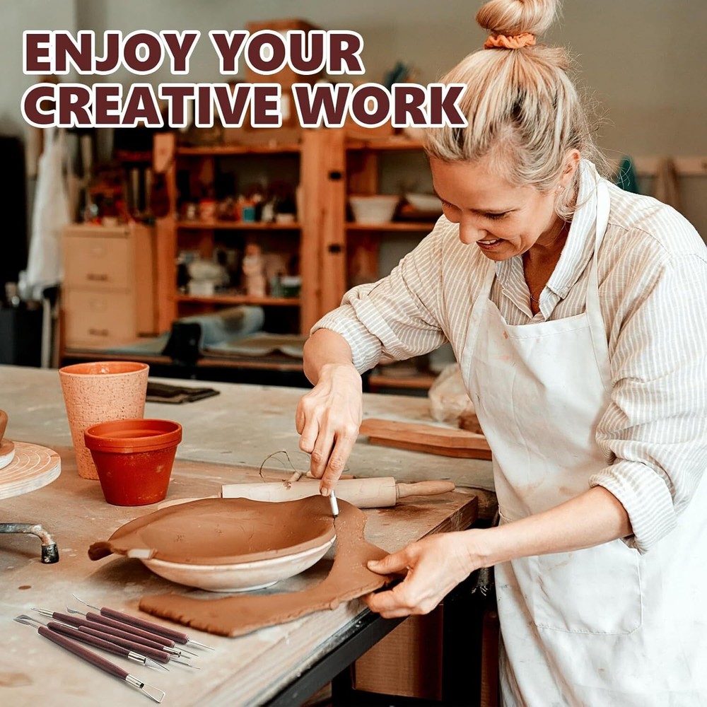 18 Pcs Pottery Tool Kit Polymer Clay Tools Modeling Clay Sculpting Tools Kit