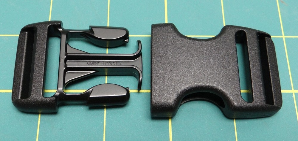 Black Plastic Buckle Dual Adjustable Side Squeeze 30mm Multiple Quantities
