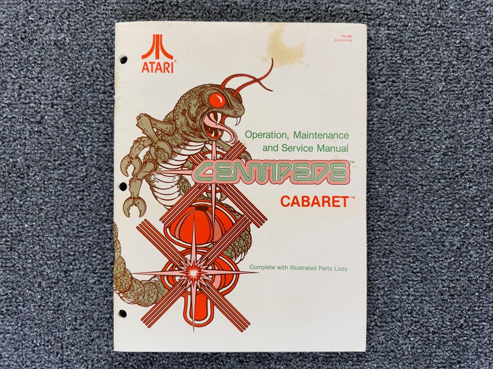 Atari Centipede CABARET Arcade Game Manual Schematics Analysis Packet ORIGINAL