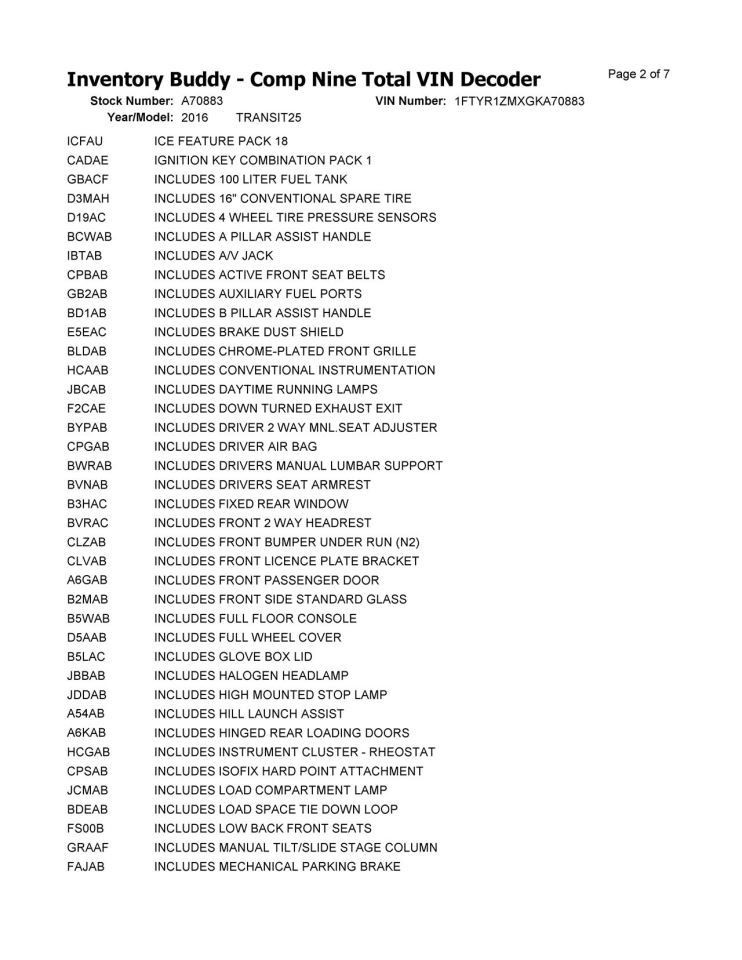 FORD TRANSIT25 2016 AUTOMATIC Transmission Shift 490615