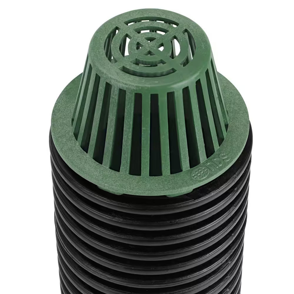 6 In. Plastic round Atrium Drainage Grate in Green