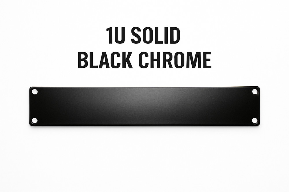 1U Solid Rack Panel – Black Chrome – 19” Steel Cover