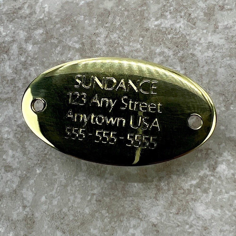 Custom Engraved Tags Personalized NAME PLATE Tags NAME PLATE NATURAL BRASS OVAL
