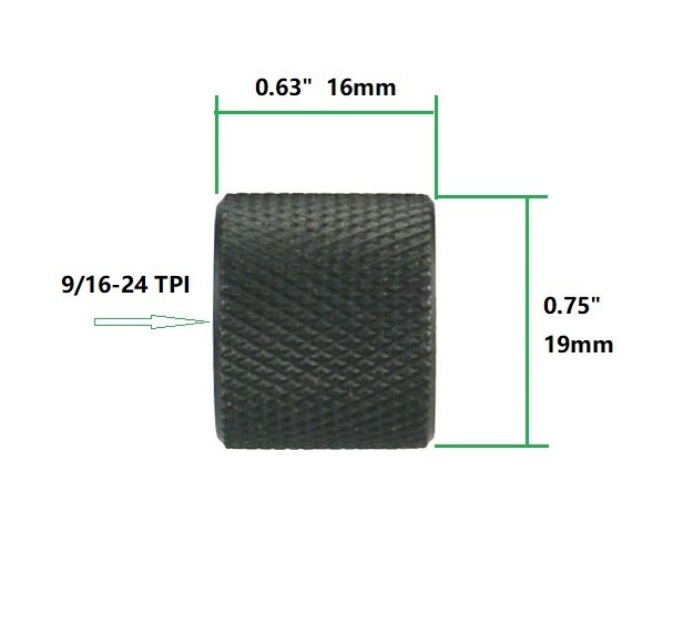 9/16x24 TPI Thread, Thread Protector All Steel Black