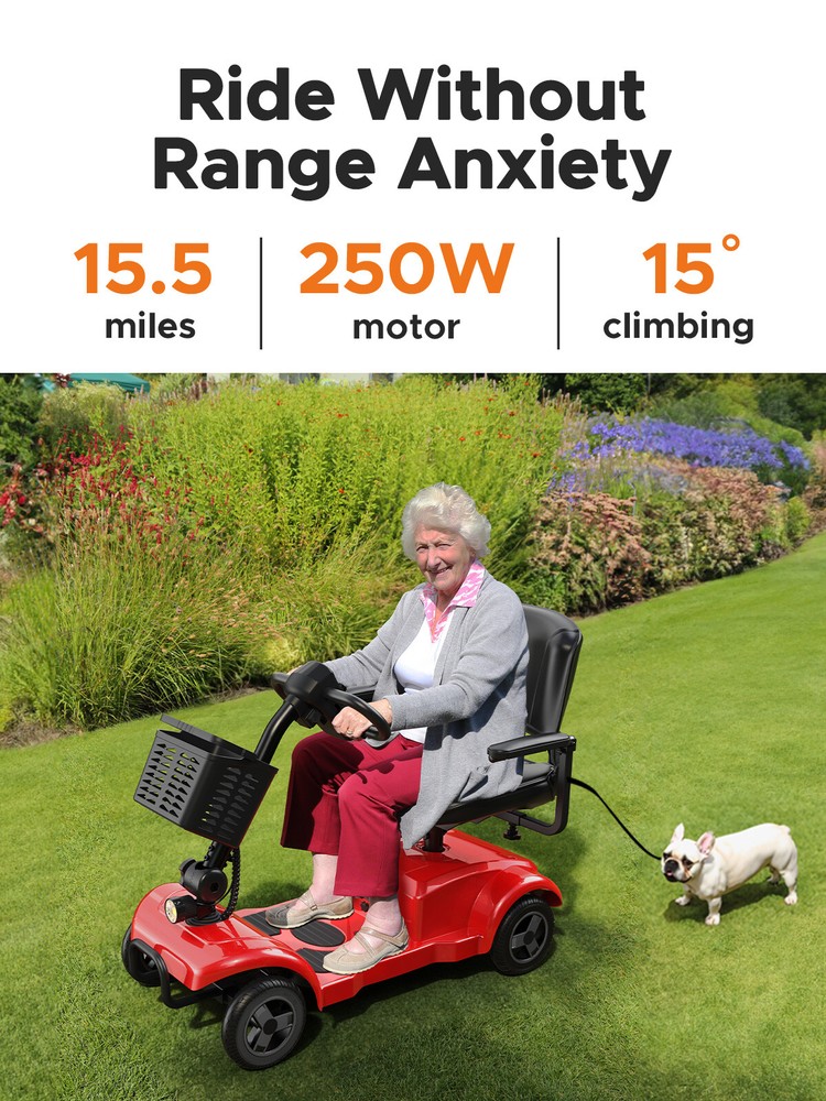 ENGWE 4Wheel Powered Mobility Scooters Compact Duty Travel Scooter Foldable seat