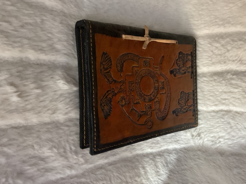 Handmade Tooled Leather 6.5” x 5” Notebook ,Journal /Cusco Peru / Lama