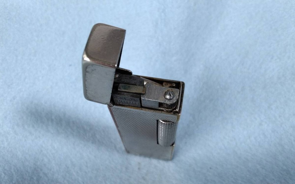 Dunhill Pipe Lighter Silver Barley Early Model Used Working