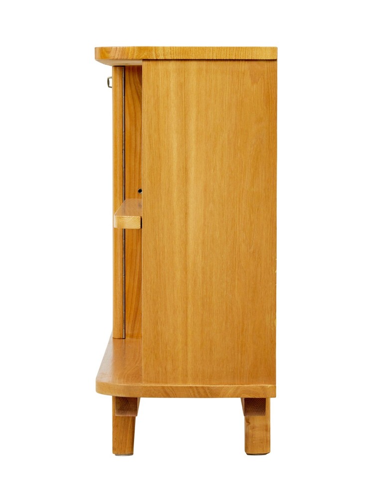 SWEDISH MID CENTURY ELM LOW OPEN BOOKCASE