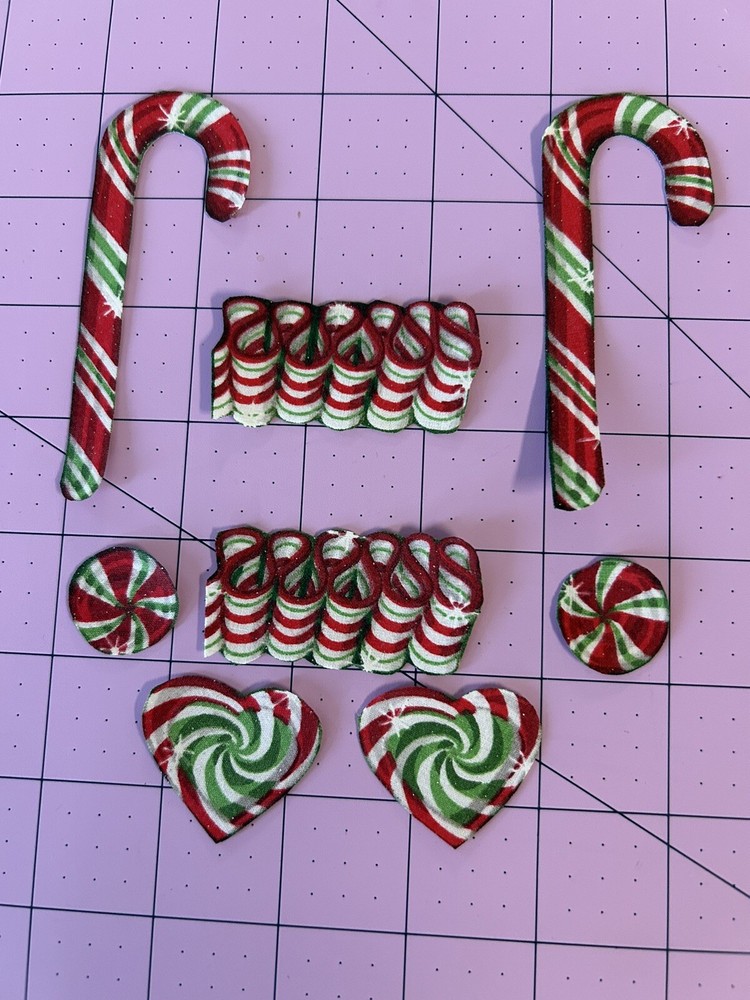 Christmas Candy And Candy Cane Fabric Appliques