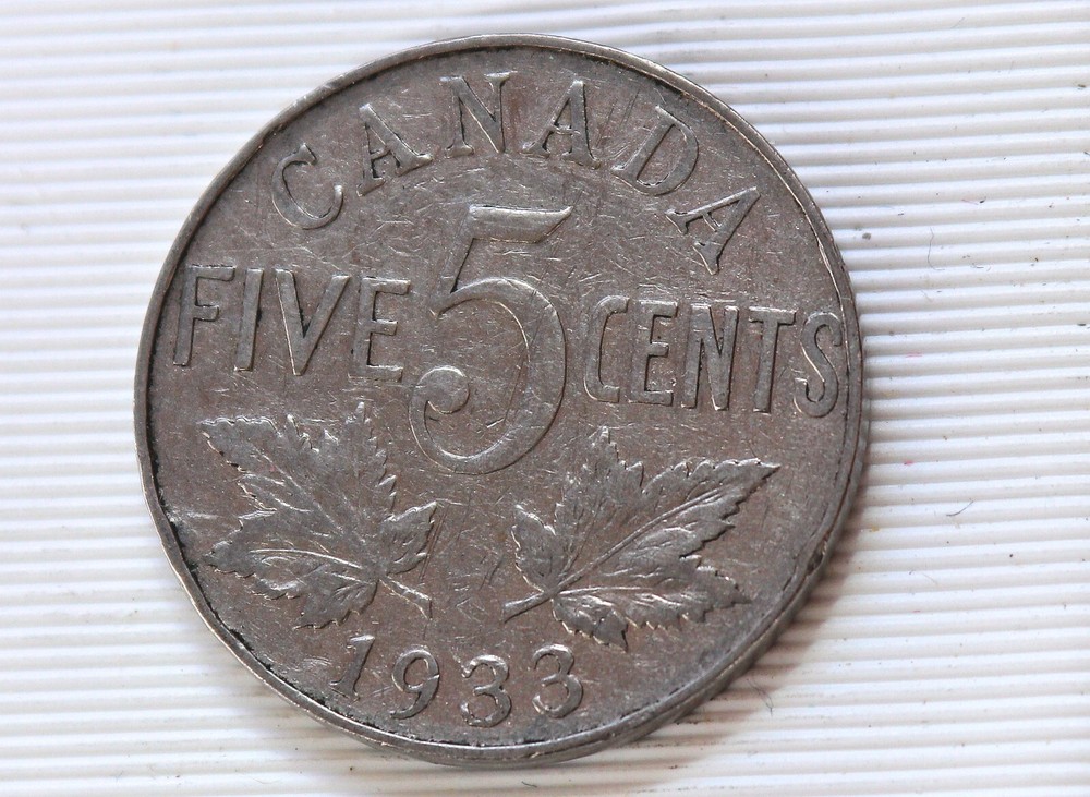 1933 Canada 5 Cents George V