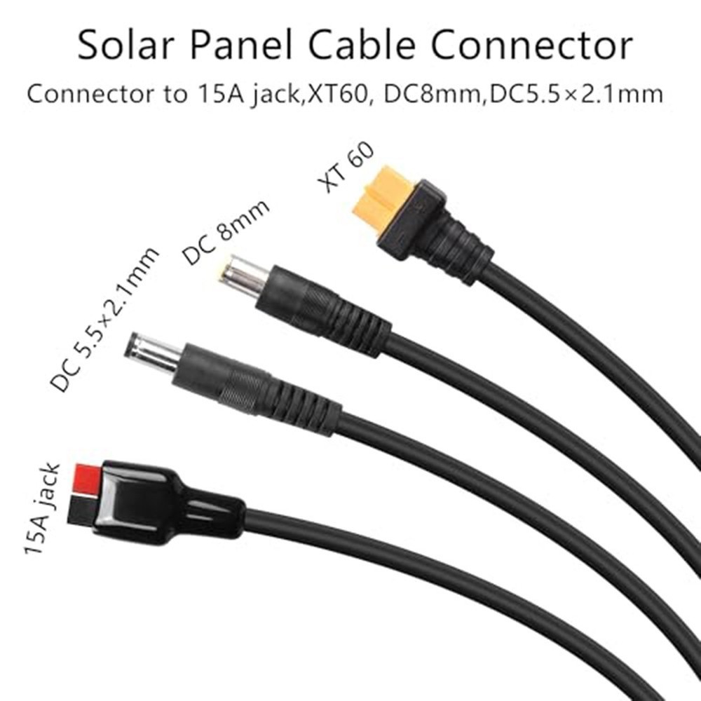 Solar Charging Cable 4in1 Compatible with Various Solar Panel Power Outputs