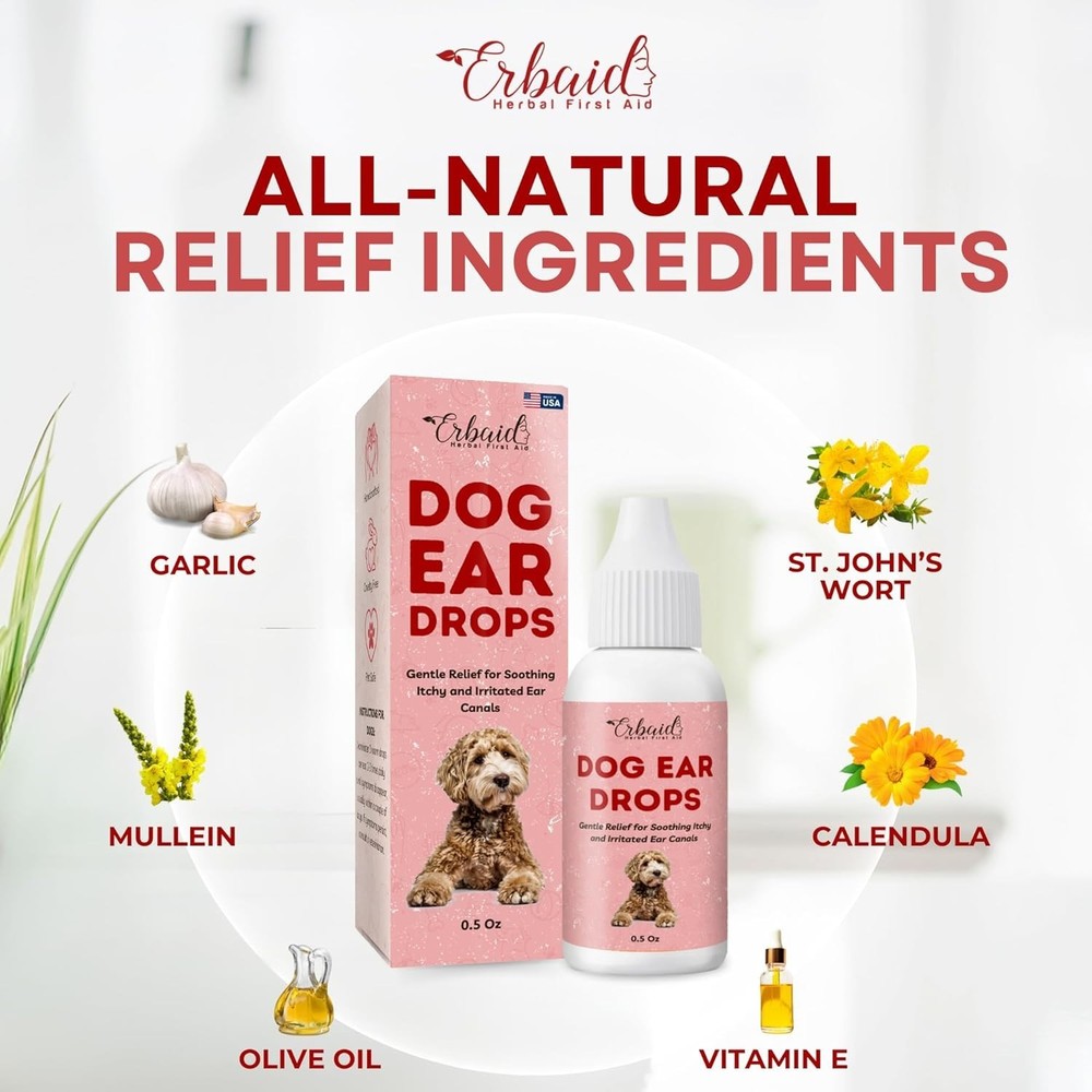 Clear Ear Cleaning Solution for Dogs - Relieves Itching & Odor Naturally
