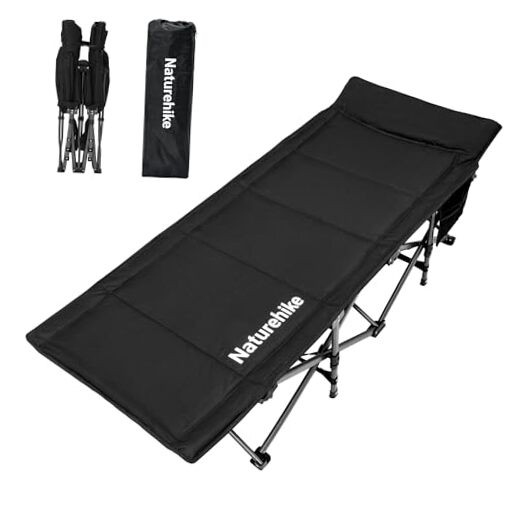 Folding Camping Cot for Adults GoWild Portable Sleeping Cot with Carry Black