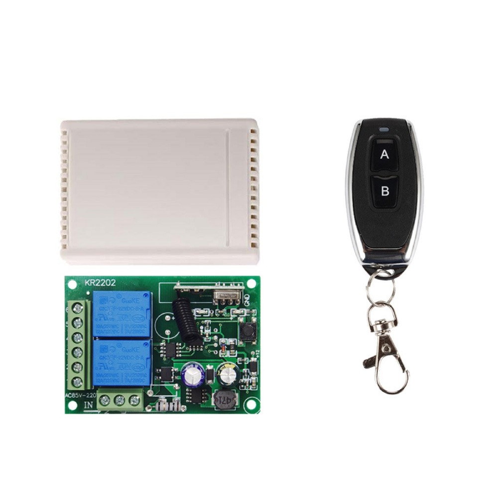 433Mhz Universal Wireless Remote Control Switch 85-250V 2CH Relay Receiver Kit r
