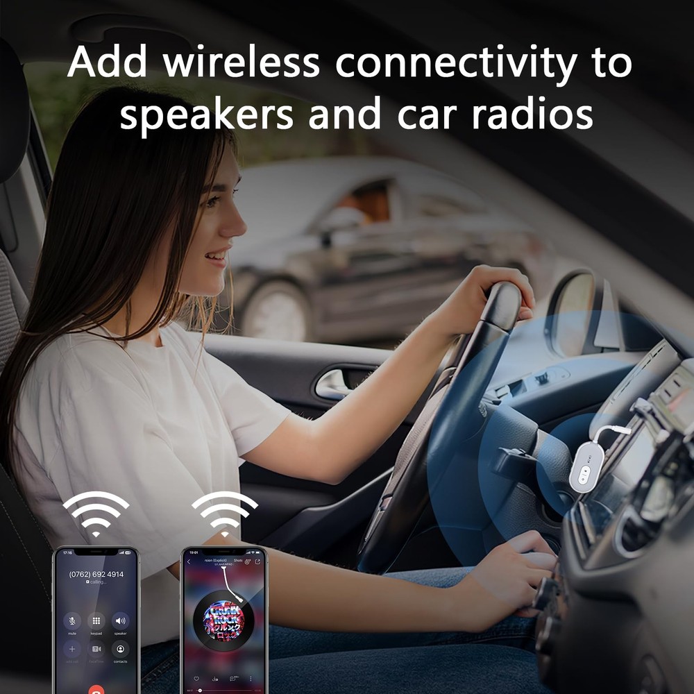 Bluetooth 5.3 Adapter for Airplane, Bluetooth Transmitter Receiver for 2 AirP...