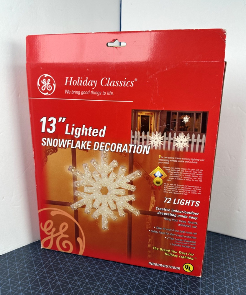 GE Holiday Classics 13” Lighted Snowflake Decoration - Tested & Working!