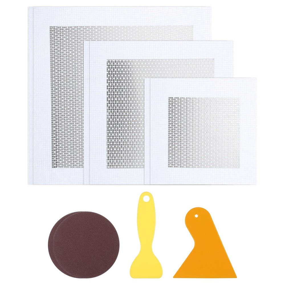 1 Set Drywall Repair 4" 6" 8" Aluminum Wall Patch Kit, Silver Tone