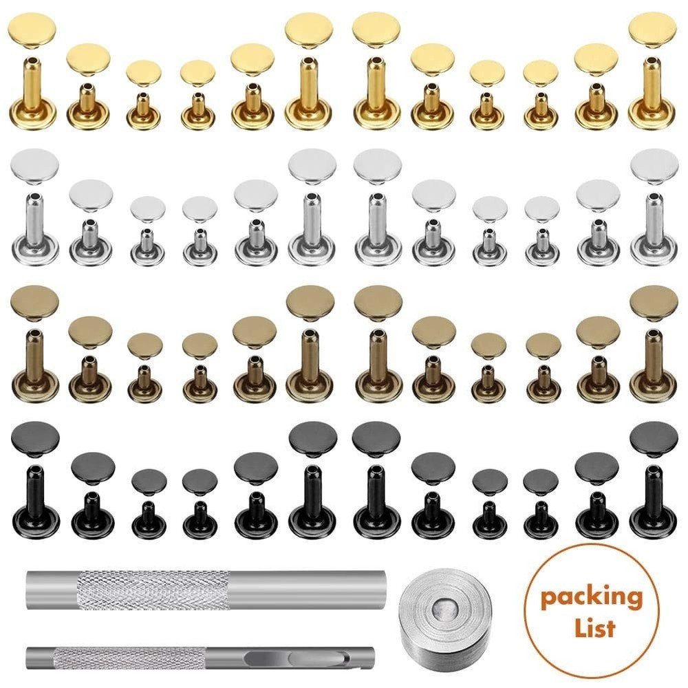 Comprehensive 480 Set Leather Rivet Kit: 3 Sizes & Instruction Guide Included