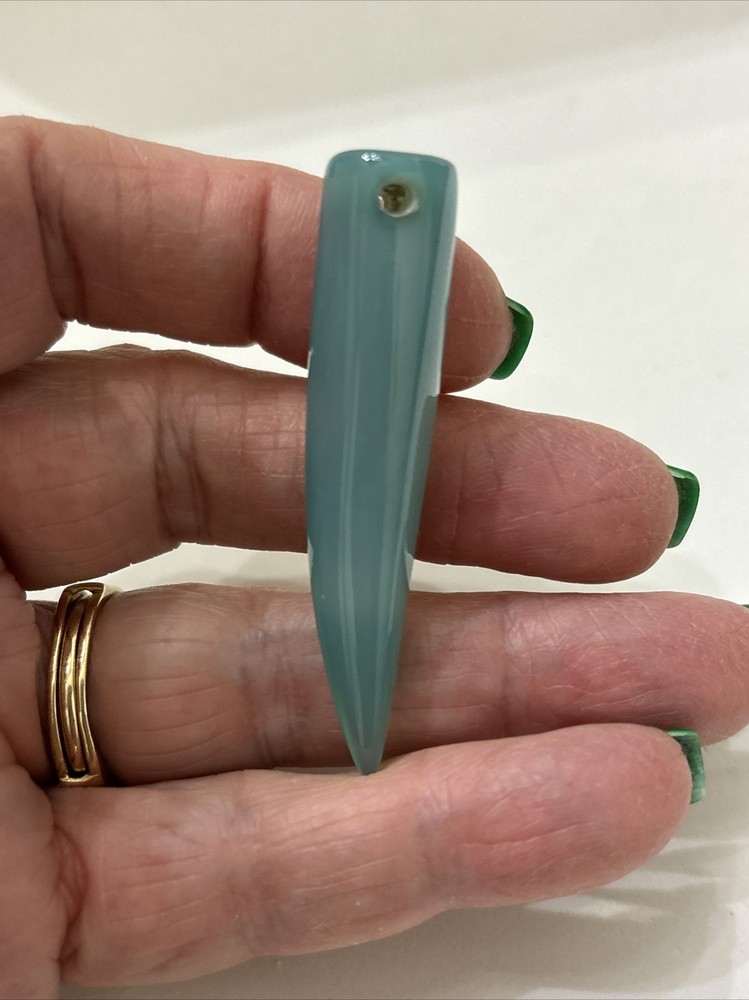 China Agate Stone Fang Pendant Used