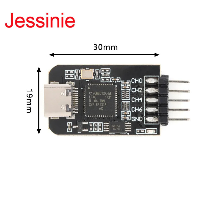 8 Channels Mini Logic Analyzer 8CH 24MHZ USB-C for ARM FPGA Debugging