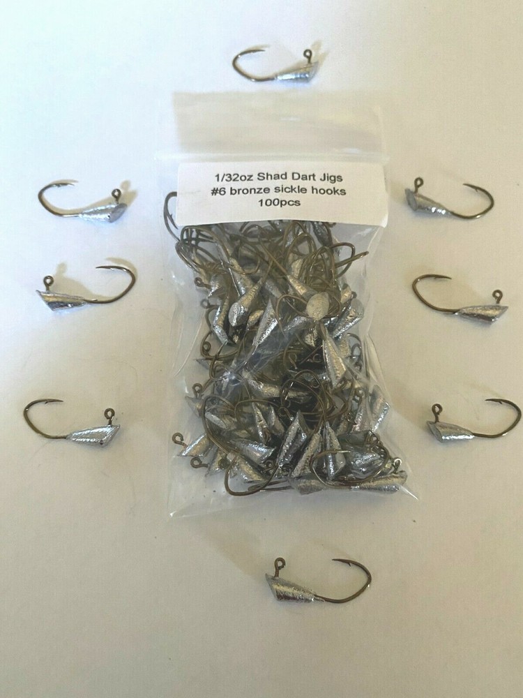 100 unpainted shad dart jigs