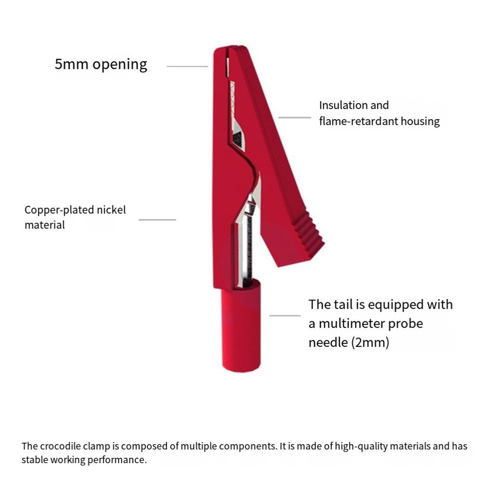 12PC Colored Crocodile Clips for Secure Connections in Electrical Projects