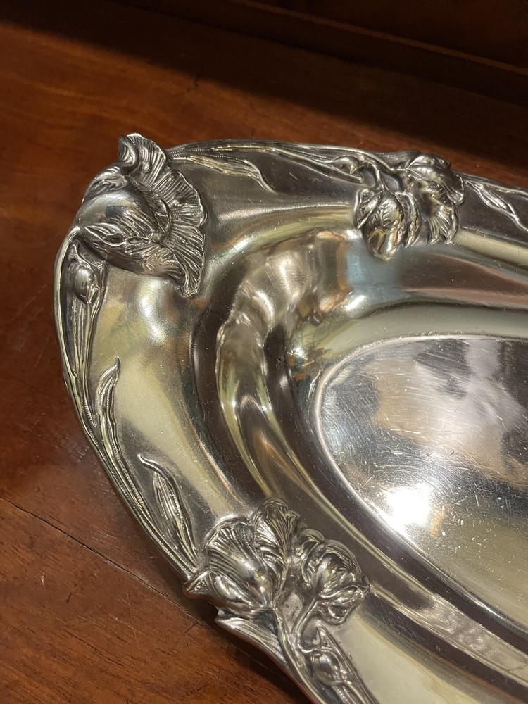 Lrg LONG SILVER FLATWARE / BREAD / VEGGIE SERVING TRAY VICTORIAN QUADRUPLE PLATE
