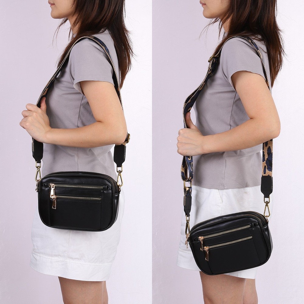 2.5cm Wide Shoulder Strap, Light Purple, Black Pull Core Buckle