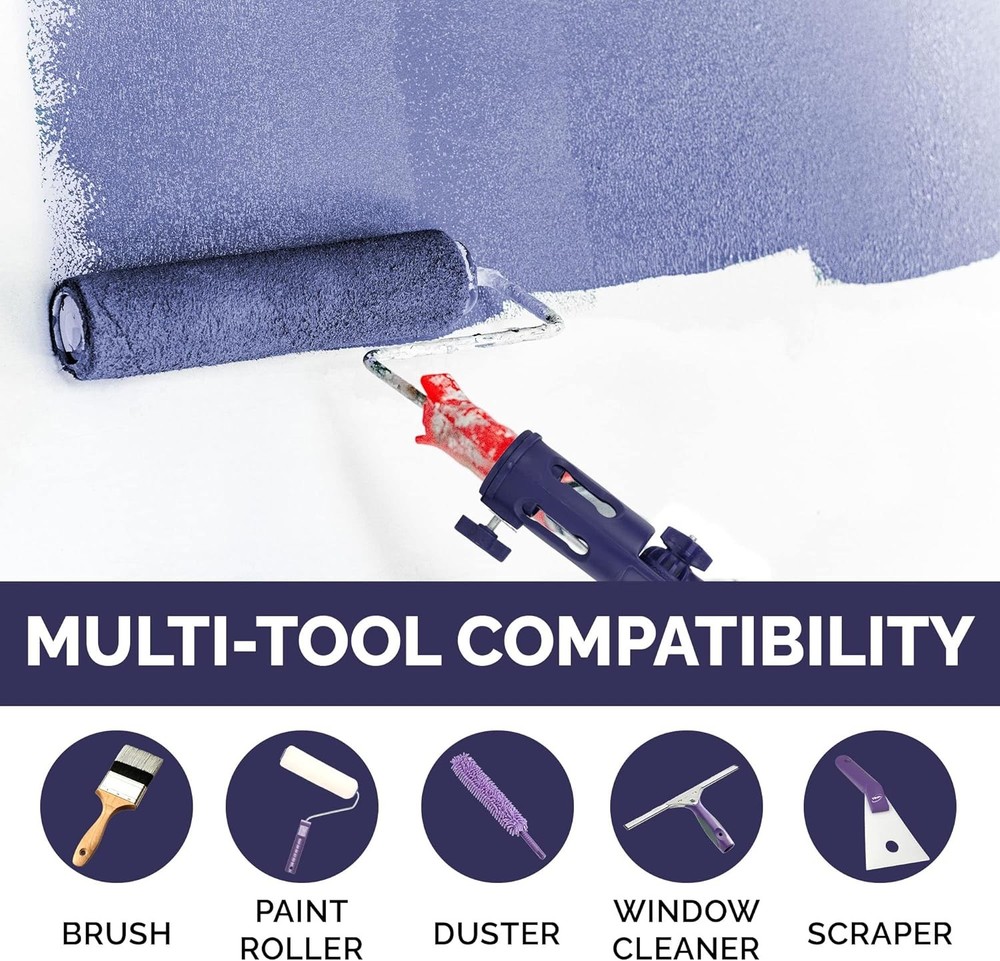 Foxtrot Multi-Angle Paint Brush Extender - Extension Pole 3 inches, Blue