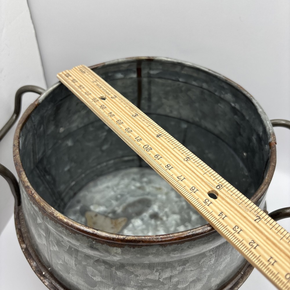 Pottery Barn Double Handled Metal Planter
