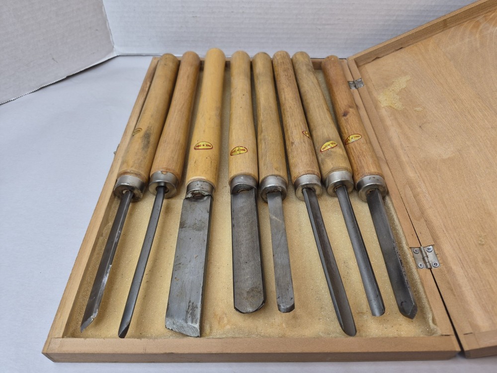 Wisdom 8 Piece Wood Lathe Chisel Set With Case