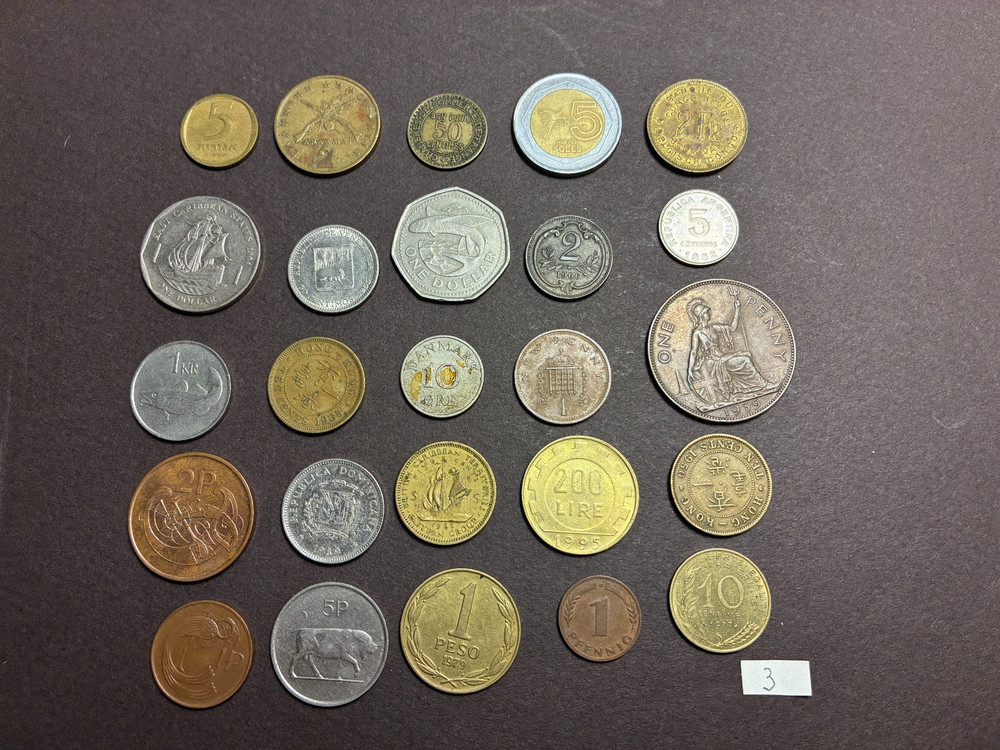 25 MIXED FOREIGN COINS LOT 3