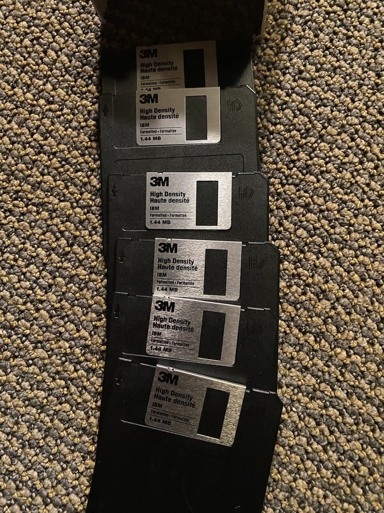 SIX 3M FORMATTED IBM HIGH DENSITY DS, HD 3.5" DISK