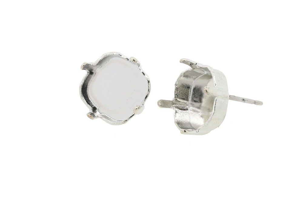 10mm Square | Classic Stud DIY Earring Bases | Three Pairs (EE 8)
