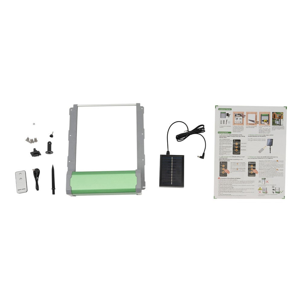 Solar Powered Automatic Chicken Coop Door With Remote Control Ip67 Waterproof