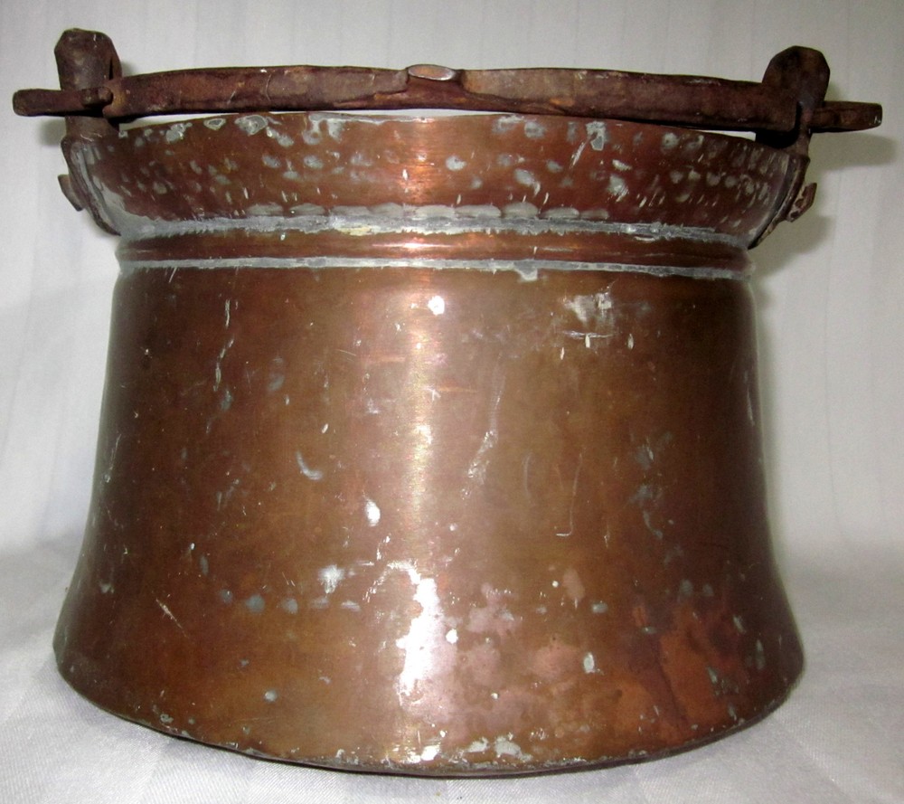 Copper Over Metal Hammered Caldron