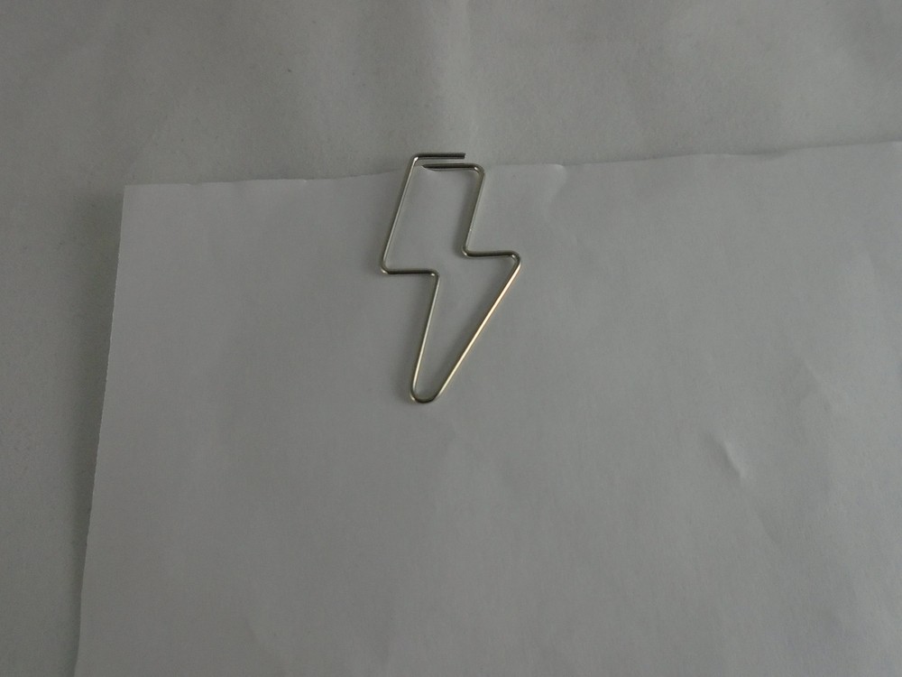 100 Count Silver Lightning Bolt Paper Clips, Cute Shaped Paper Clips