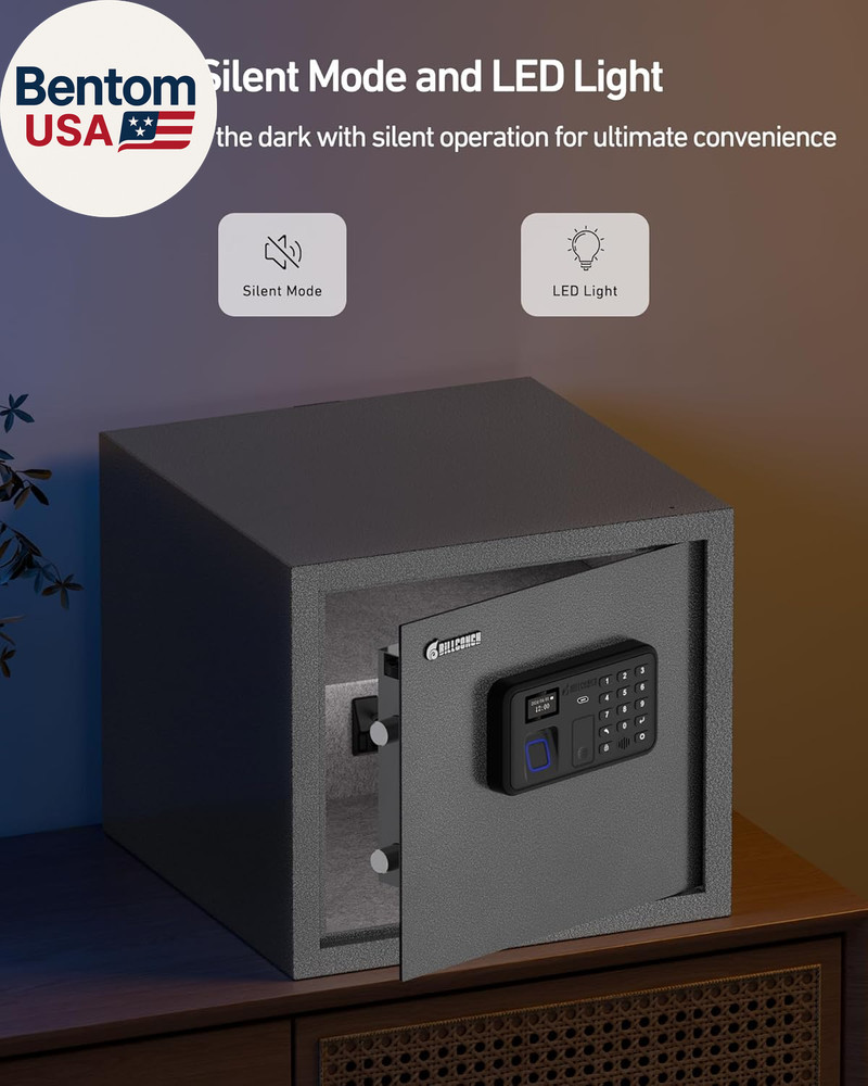 Smart Gun Safe for Multiple Pistols - Automatic Lock Safe Box with LCD Display/V