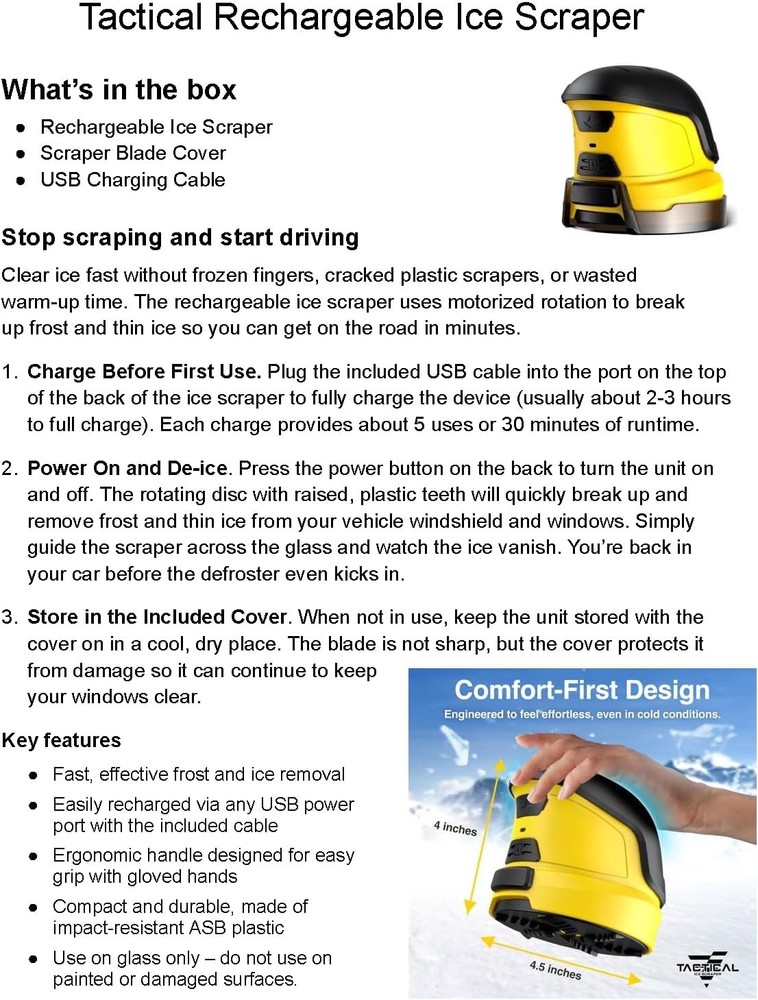 Tactical Ice Scraper Electric Ice Scrapers for Car Windshield with Motorized ...
