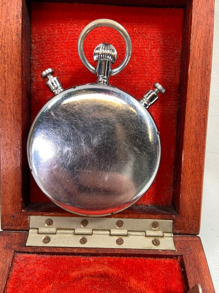 1958 Soviet USSR Mechanical Stopwatch Boxed Working Сделано в СССР Cold War