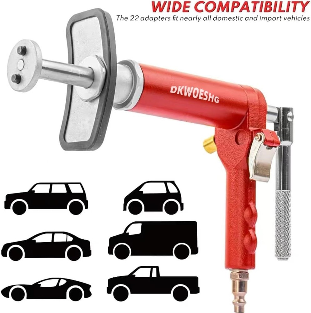 Brake Caliper Compression Tool Kit, Air Operated Disc Brake Piston Wind Back