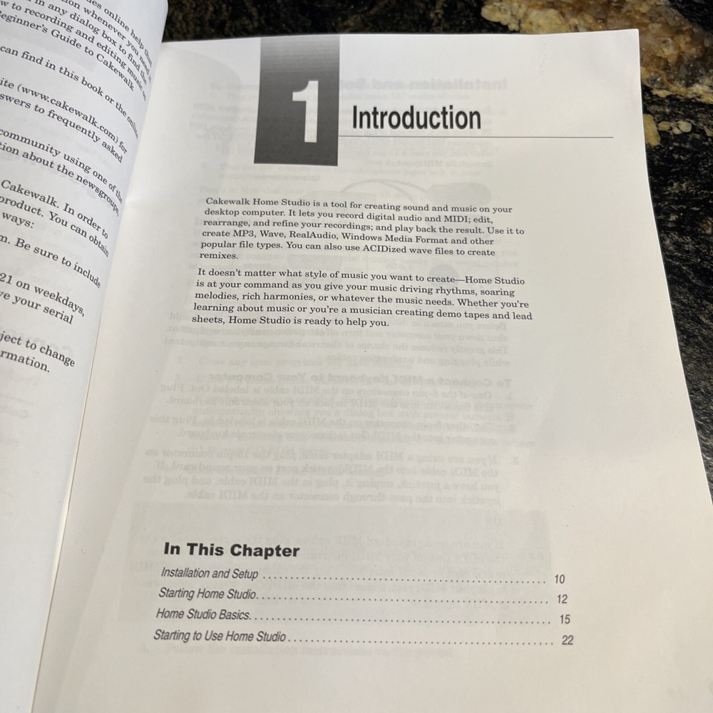 Home Studio Digital Recording Editing Booklet Manual Cakewalk 2004 Computer Edit