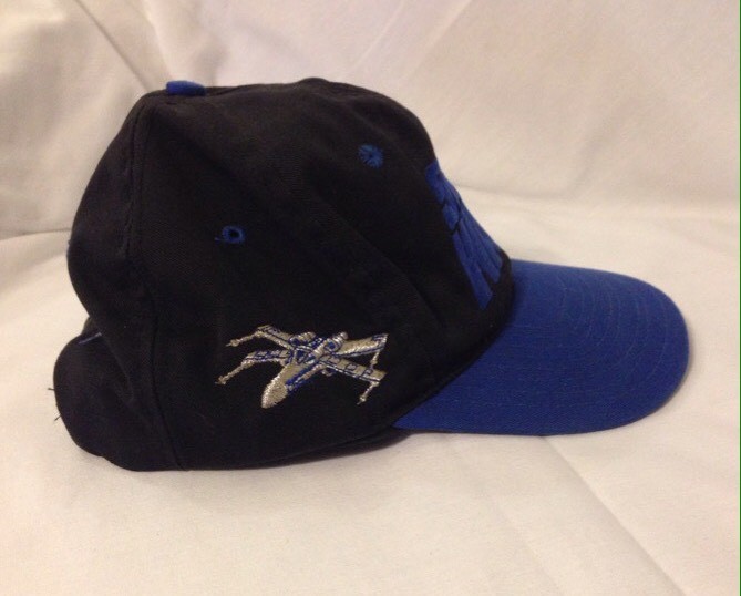 Star Wars Blue Logo + X Wing Fighter Black Snapback Hat Cap