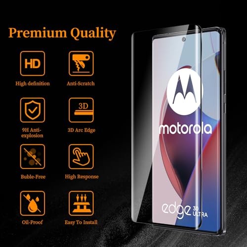 3 Pack Screen Protector for Moto Edge 30 Ultra, UltraClear, 9H Hardness,
