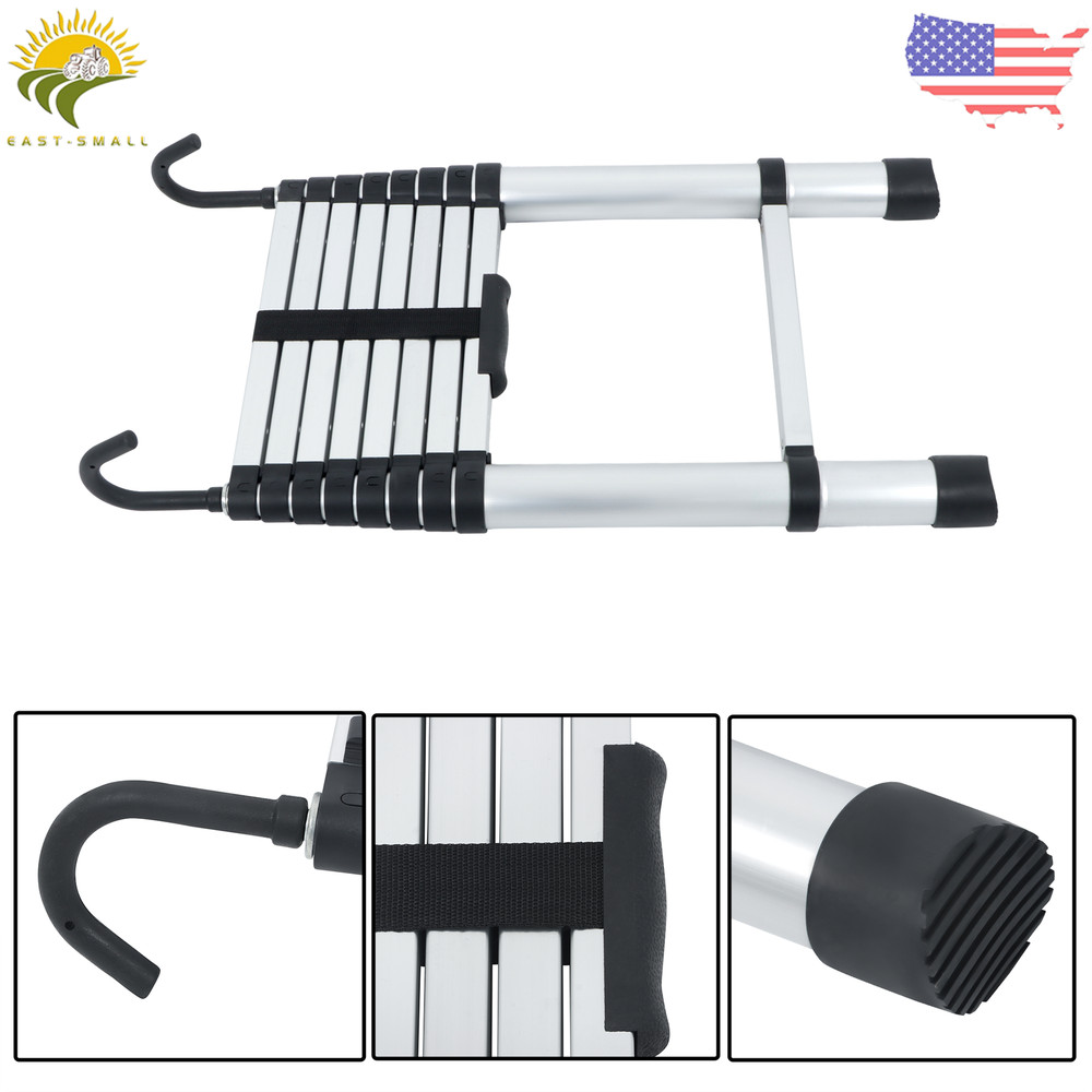 8.5 FT Multi Purpose Telescoping Ladder Folding Extension Step Ladder with Hooks