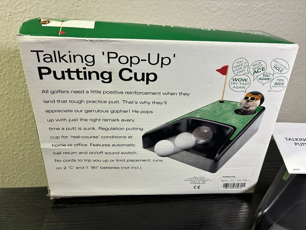 TALKING POP UP PUTTING CUP GOLF GADGETS GOPHER 2004 INDOOR PRACTICE