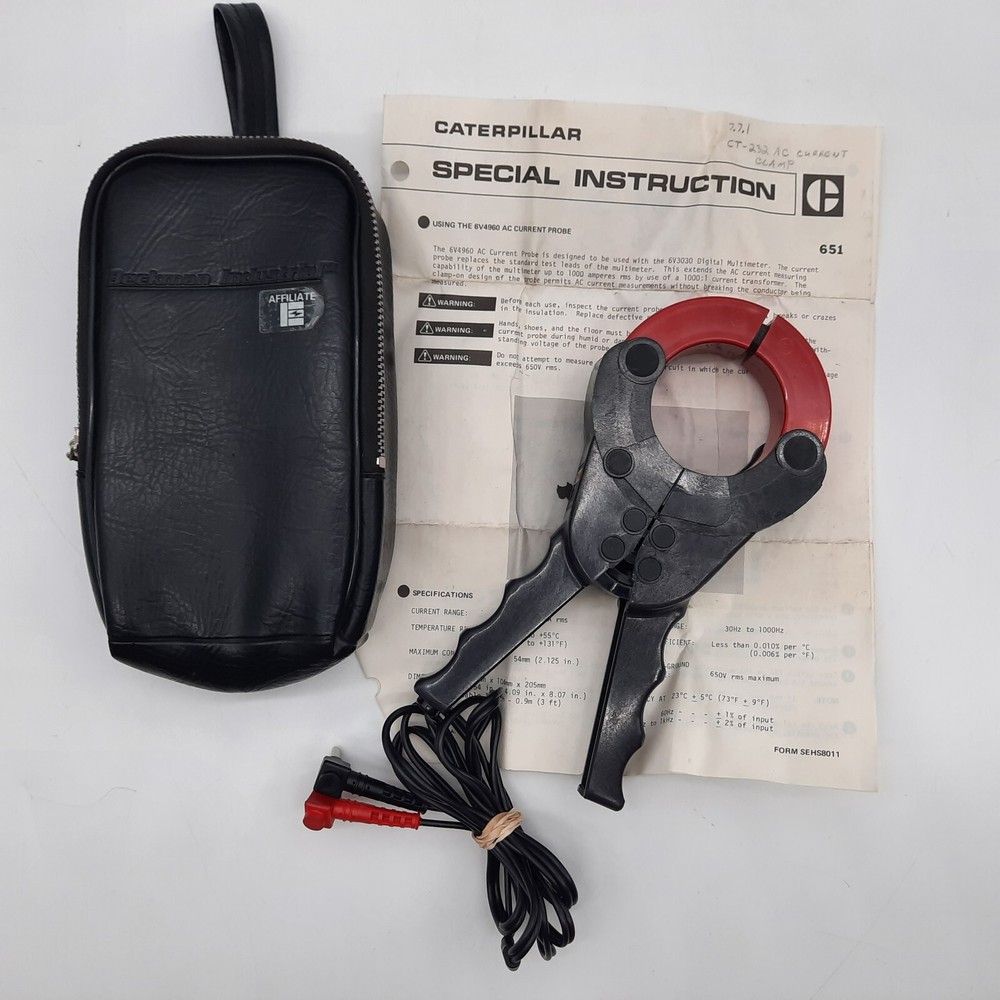 Caterpillar Service Tech 6V4960 AC Current Probe NEEG2064 ~Leather Case ~Manual
