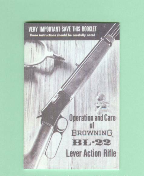 Browning  Model BL-22 Owners Manual Reproduction